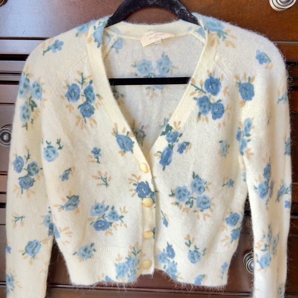 Sezane Nerys Cardigan Blue Floral Sweater. Size Small - Picture 6 of 12